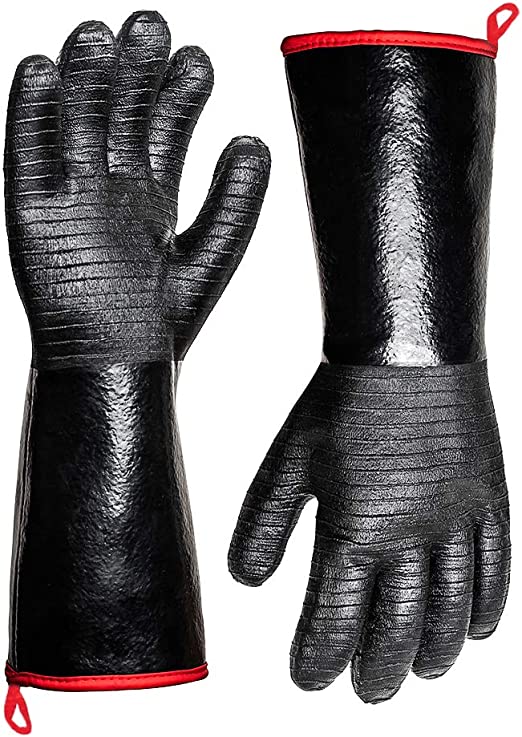 Heat Resistant Black Rubber Gloves 1 Pair Mortimer